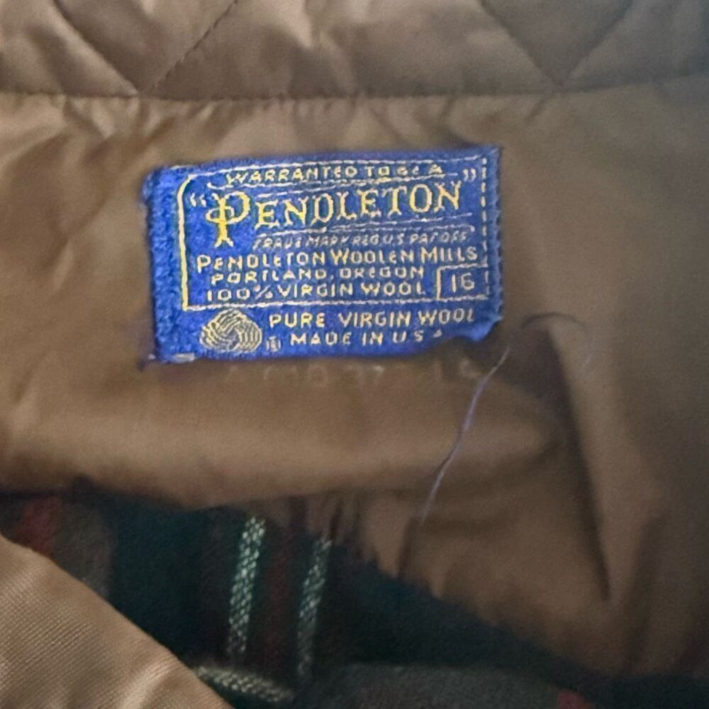 Pendleton Vintage Plaid Wool Button Down Long Sle… - image 8